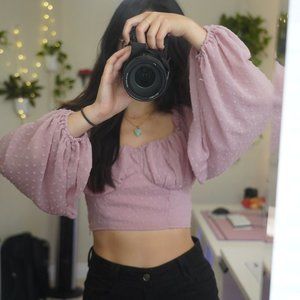 SHEIN Purple Crop Top Blouse